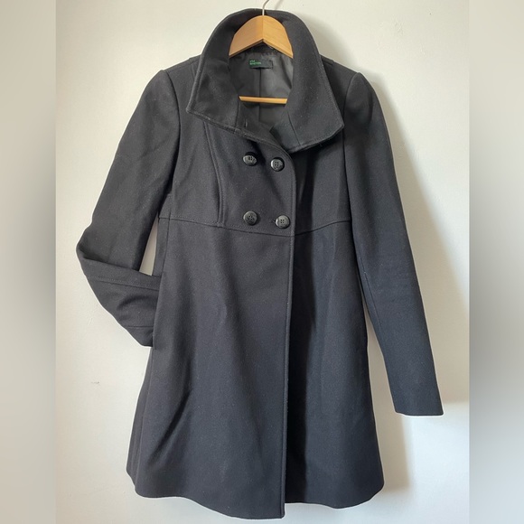 Black Wool Pea Coat by Stile Benetton (United Colors of Benetton) - Picture 3 of 8